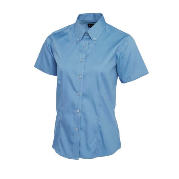 Ladies Pinpoint Oxford Half Sleeve Shirt - Image 2