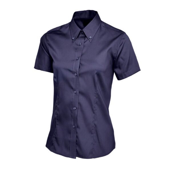 Ladies Pinpoint Oxford Half Sleeve Shirt - Image 5